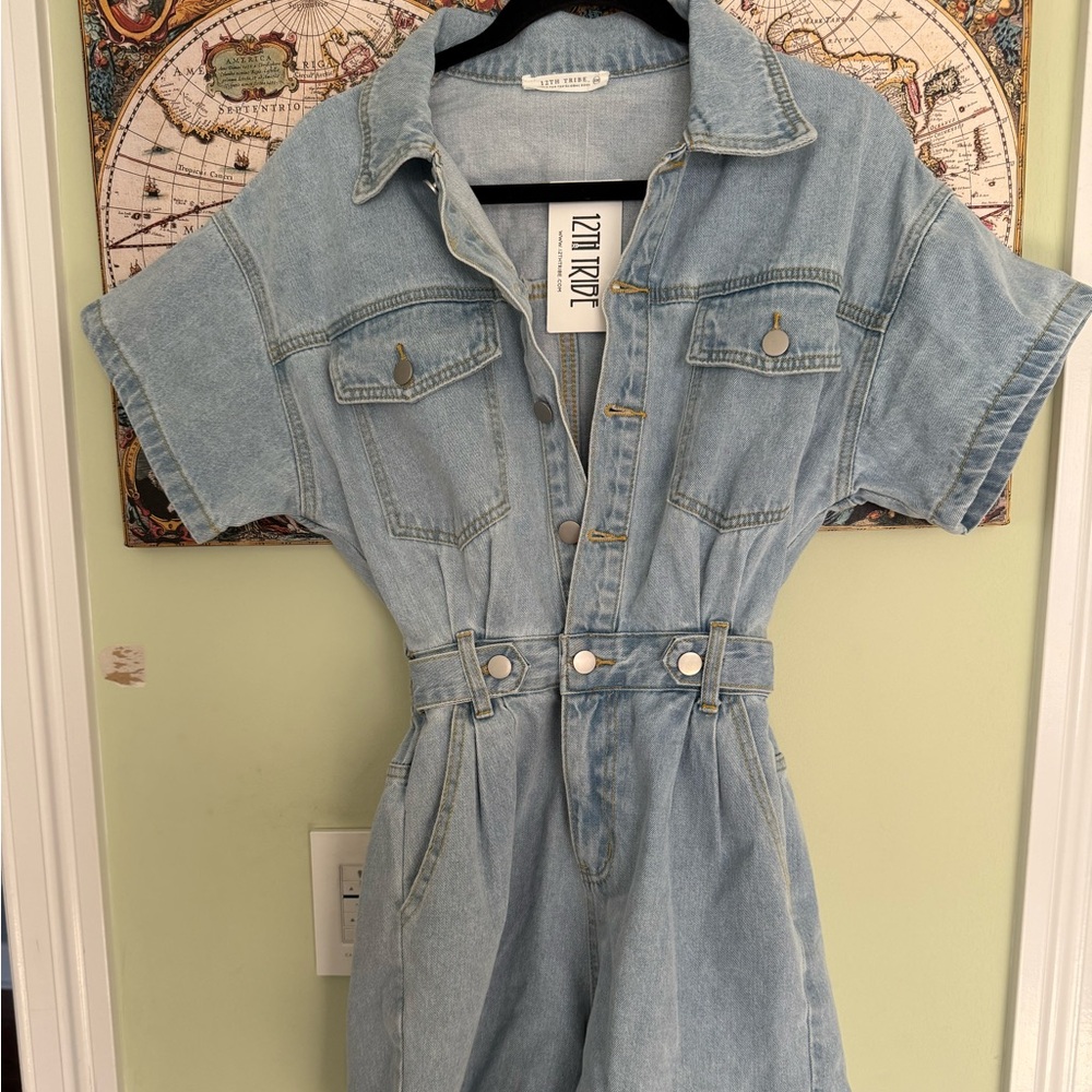 12th Tribe Hendrix Denim Romper - Picture 5 of 9